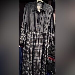 Bloomchic Plaid Long Sleeve Kids Dress